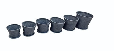 Round with Plate Flower Pot - 4 Extra Large